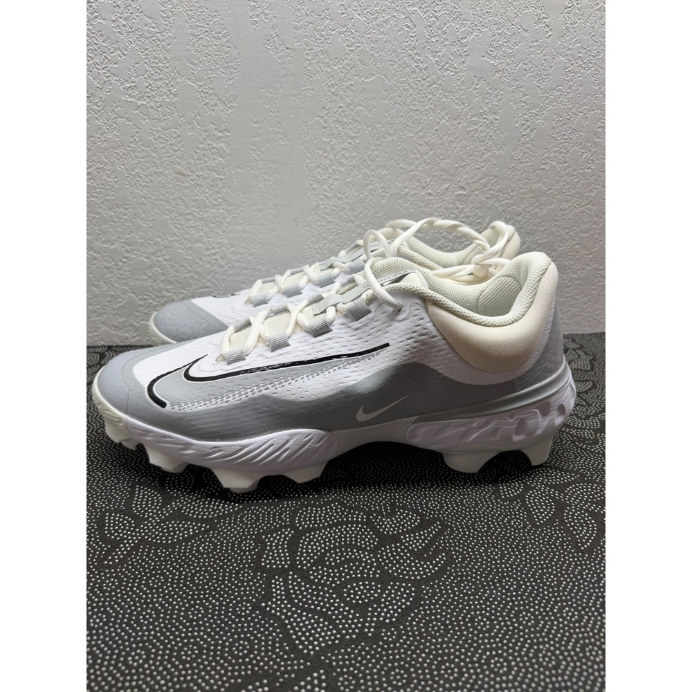 Nike React Huarache 2 Baseball Cleats White Wolf Grey Mens 14 FD6255-101